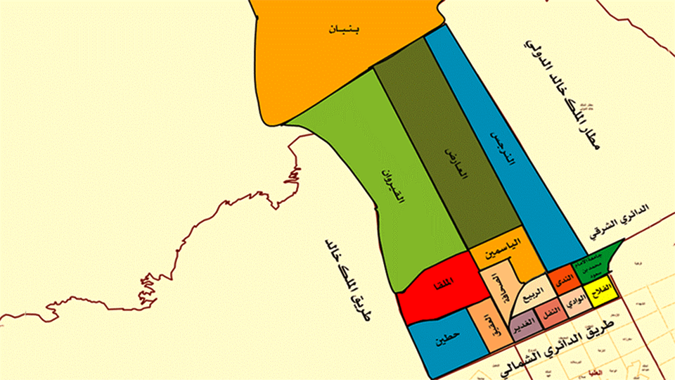 خريطة احياء شمال الرياض